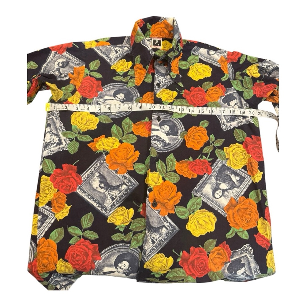 Vintage Revelation Made in England Shirt Roses Art Print Size 14½ - Picture 4 of 6